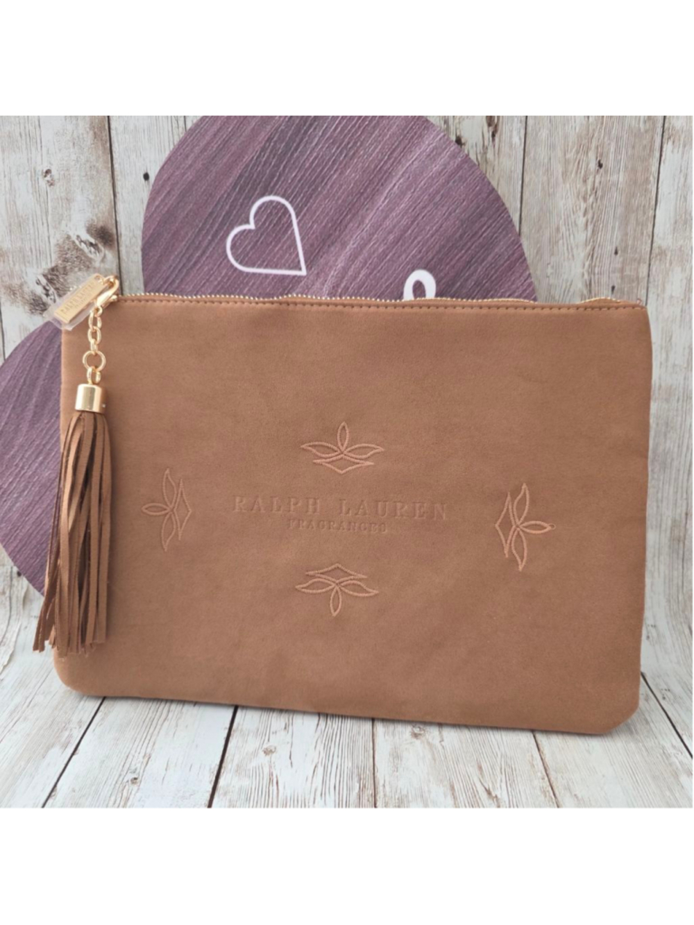 Ralph Lauren Brown Fragrances Pouch Bag, Evening bag NWOT